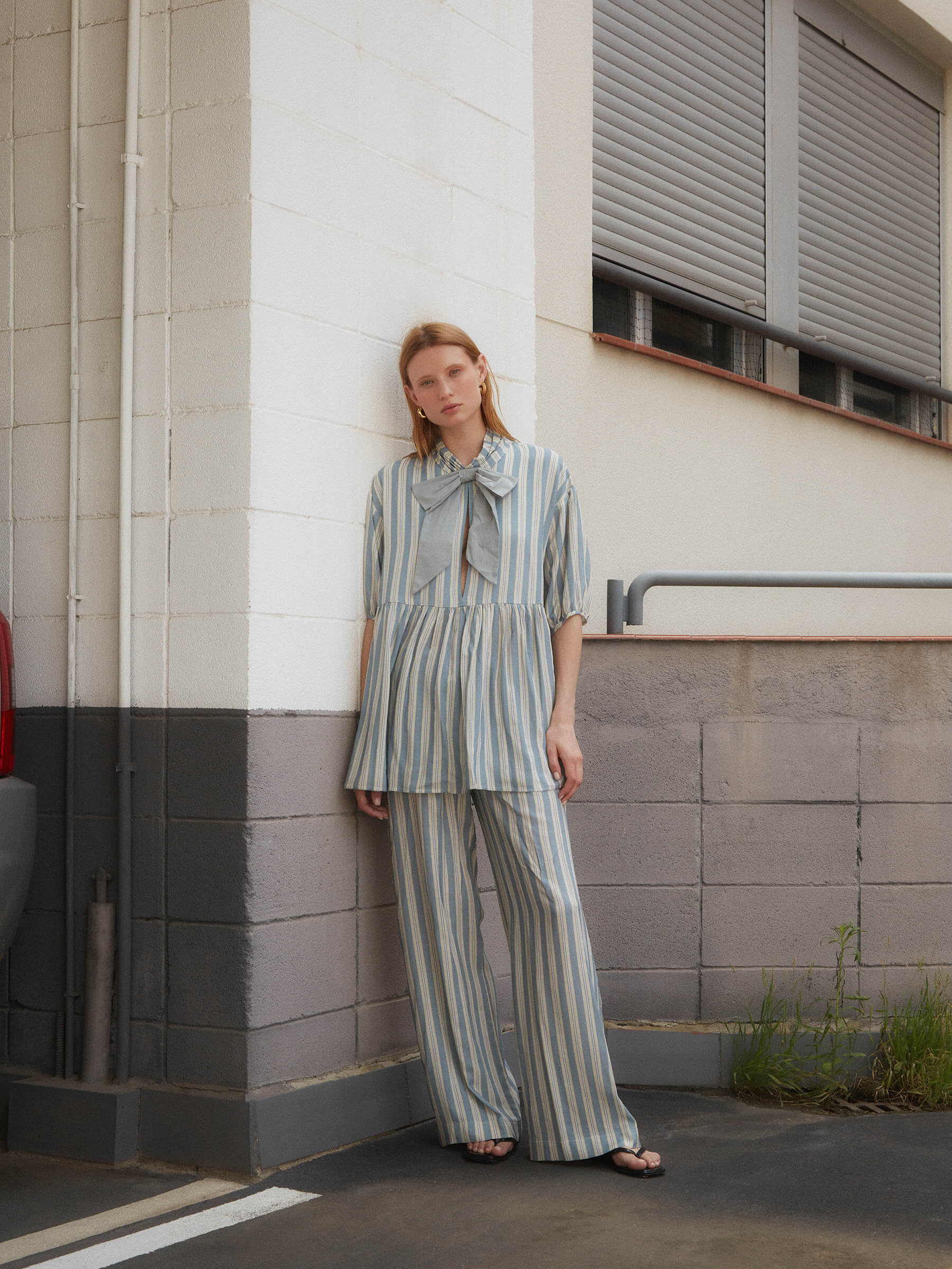 Manhattan Maxi Blue Striped Blouse camisas y camisetas