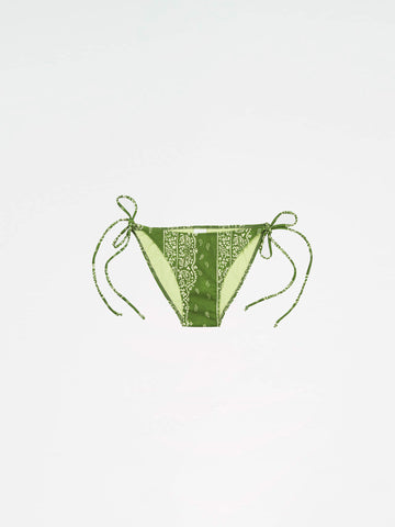 Master Green Paisley-Style Print Bikini Bottom