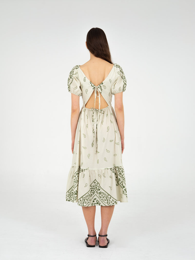 Master Green Paisley-Style Print Maxi Dress pantalones