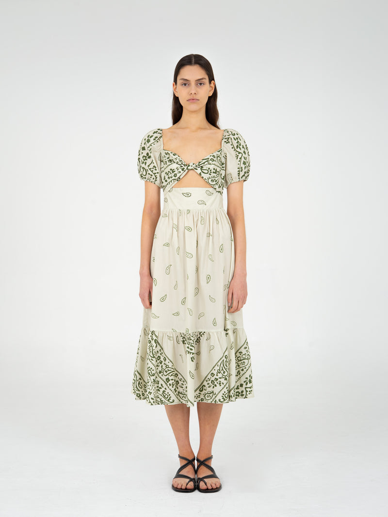 Master Green Paisley-Style Print Maxi Dress pantalones