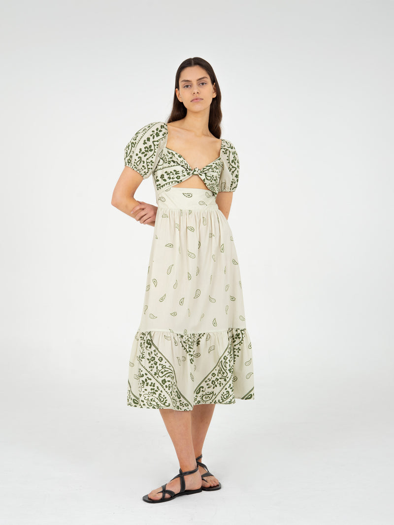 Master Green Paisley-Style Print Maxi Dress pantalones