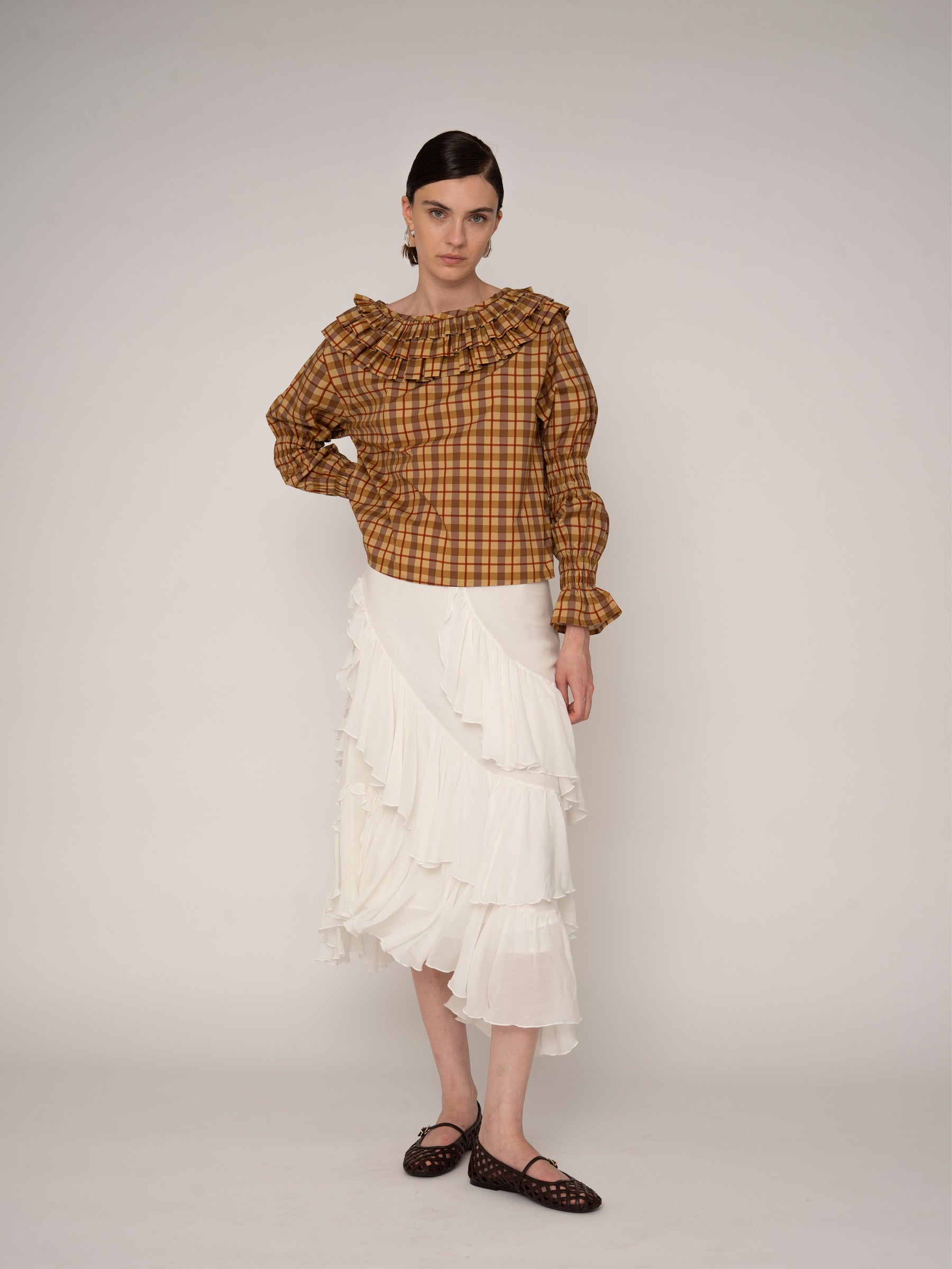 Mousse White Midi Skirt falda