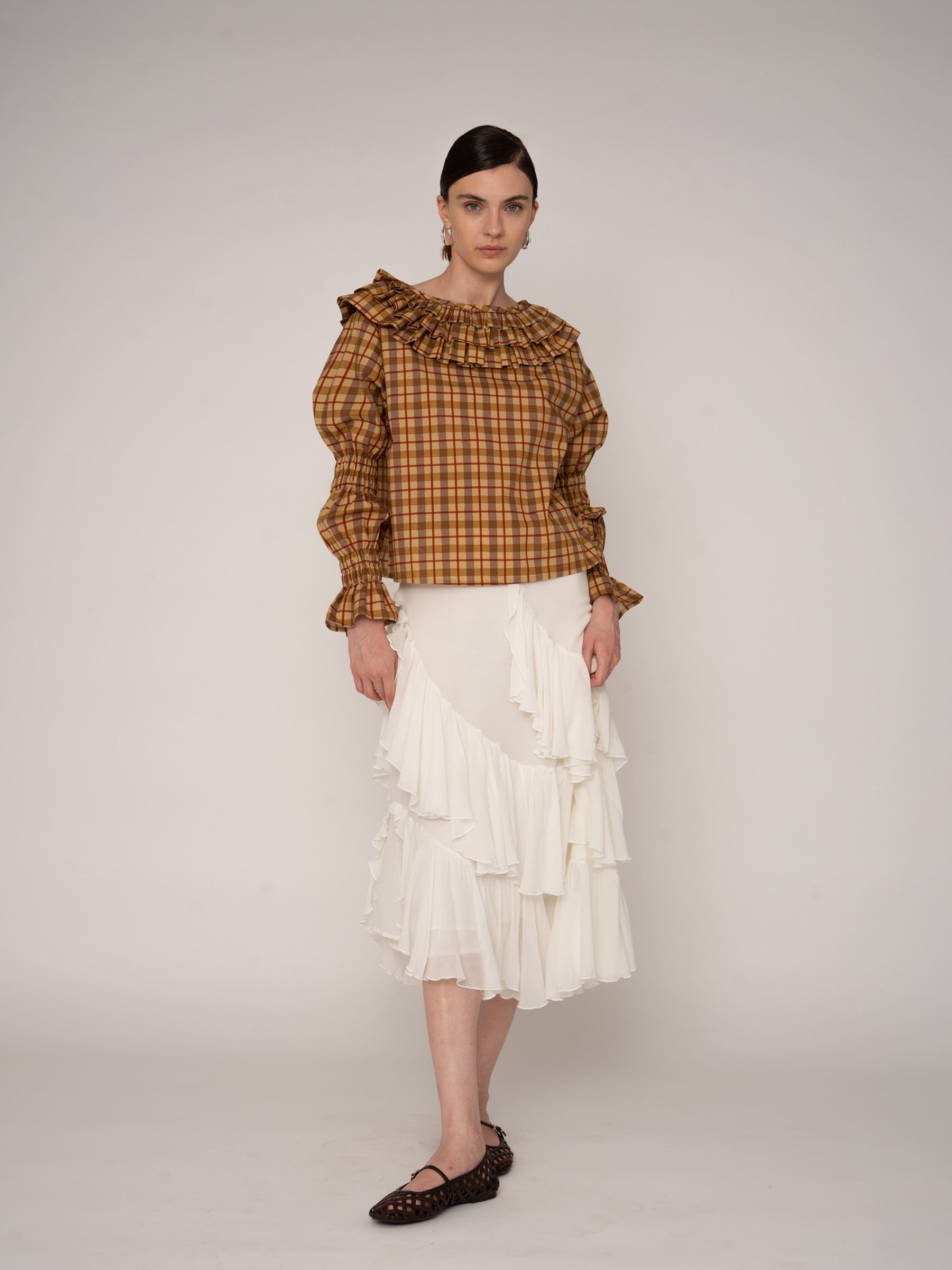 Mousse White Midi Skirt falda