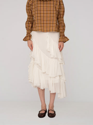 Mousse White Midi Skirt