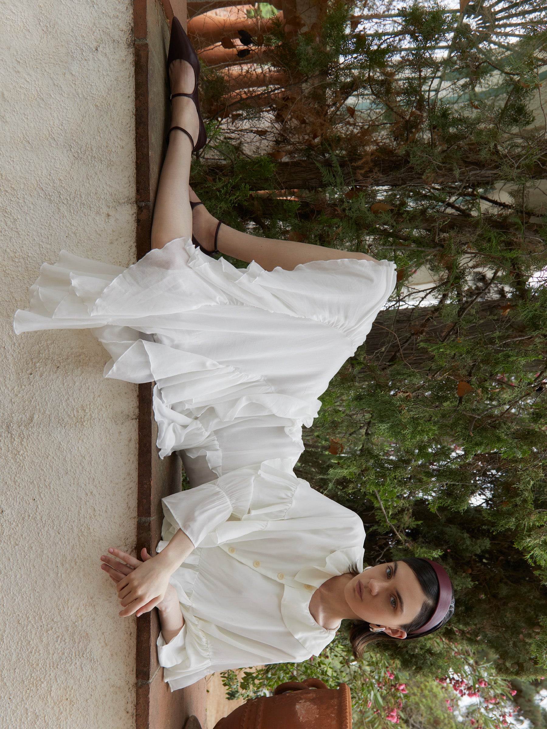 Mousse White Midi Skirt falda