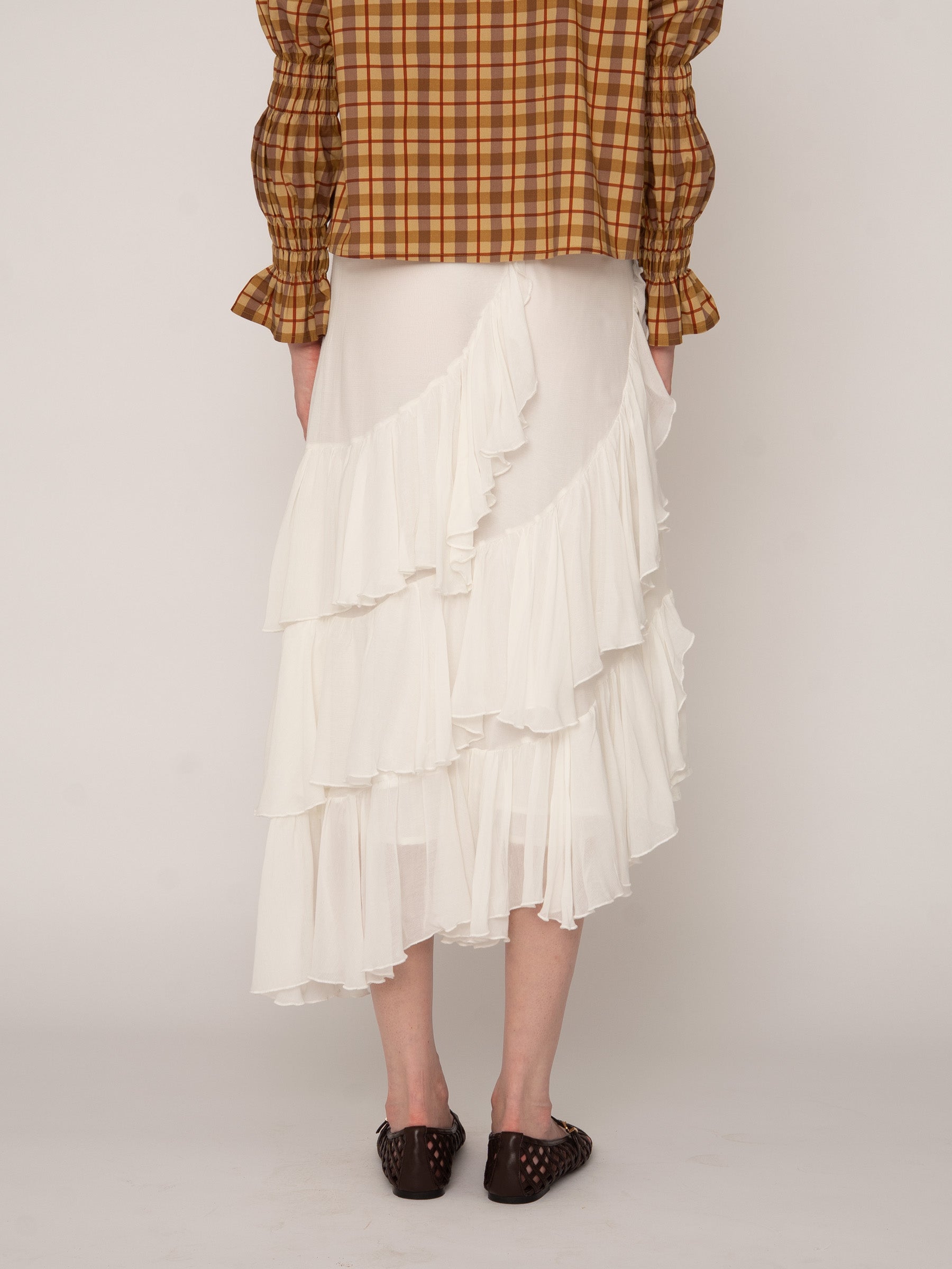 Mousse White Midi Skirt falda