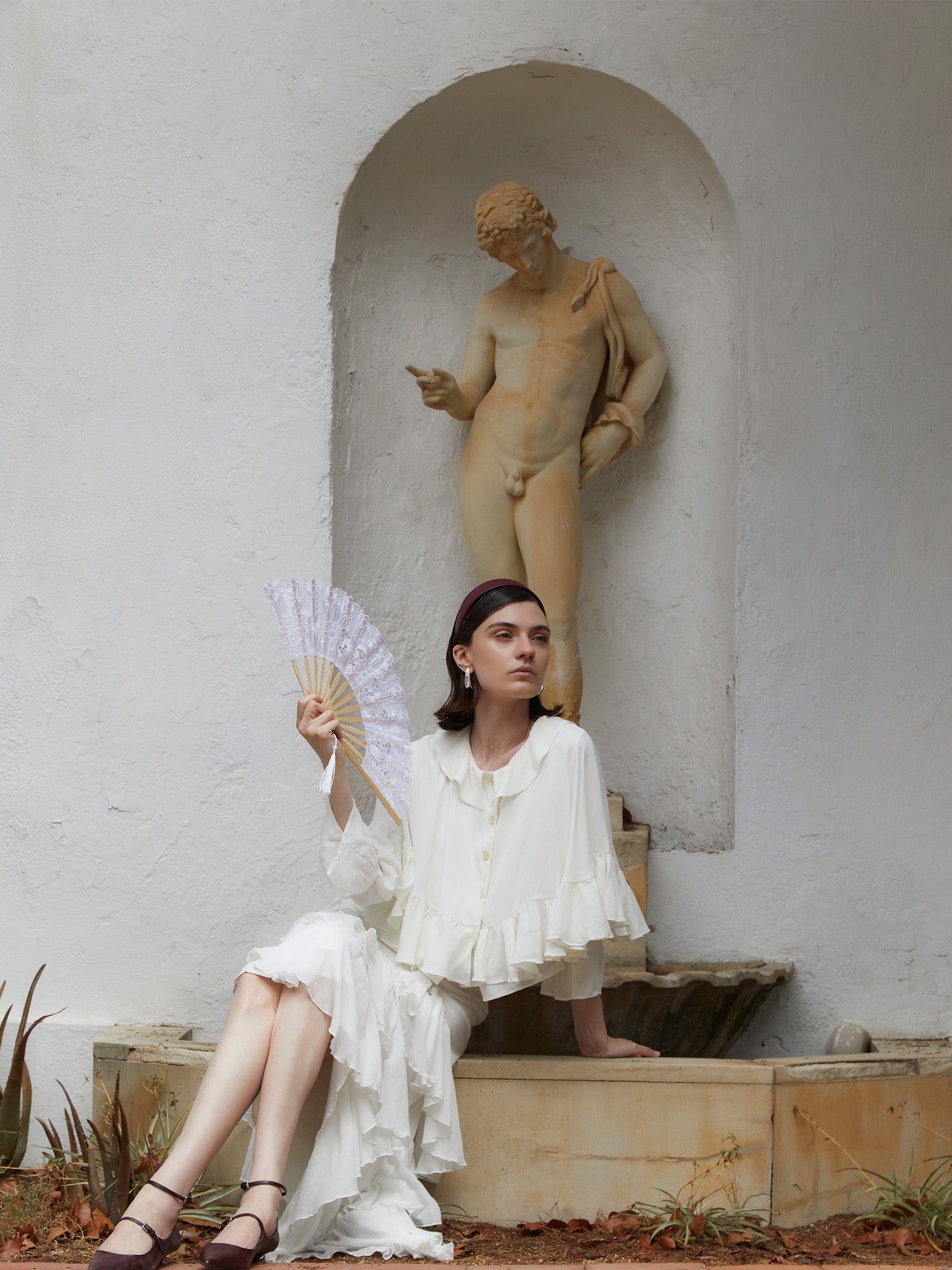 Mousse White Midi Skirt falda