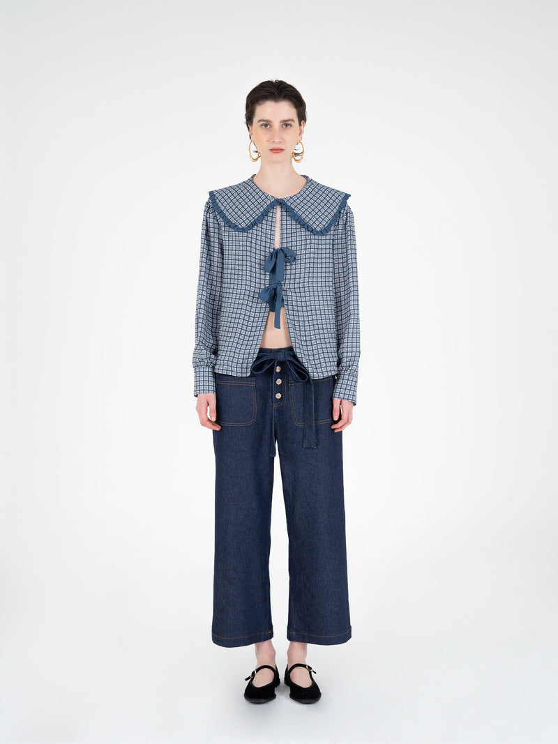 Mystic Tartan Print Blouse camisas y camisetas