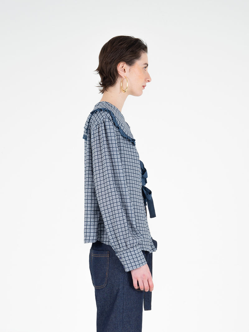 Mystic Tartan Print Blouse camisas y camisetas
