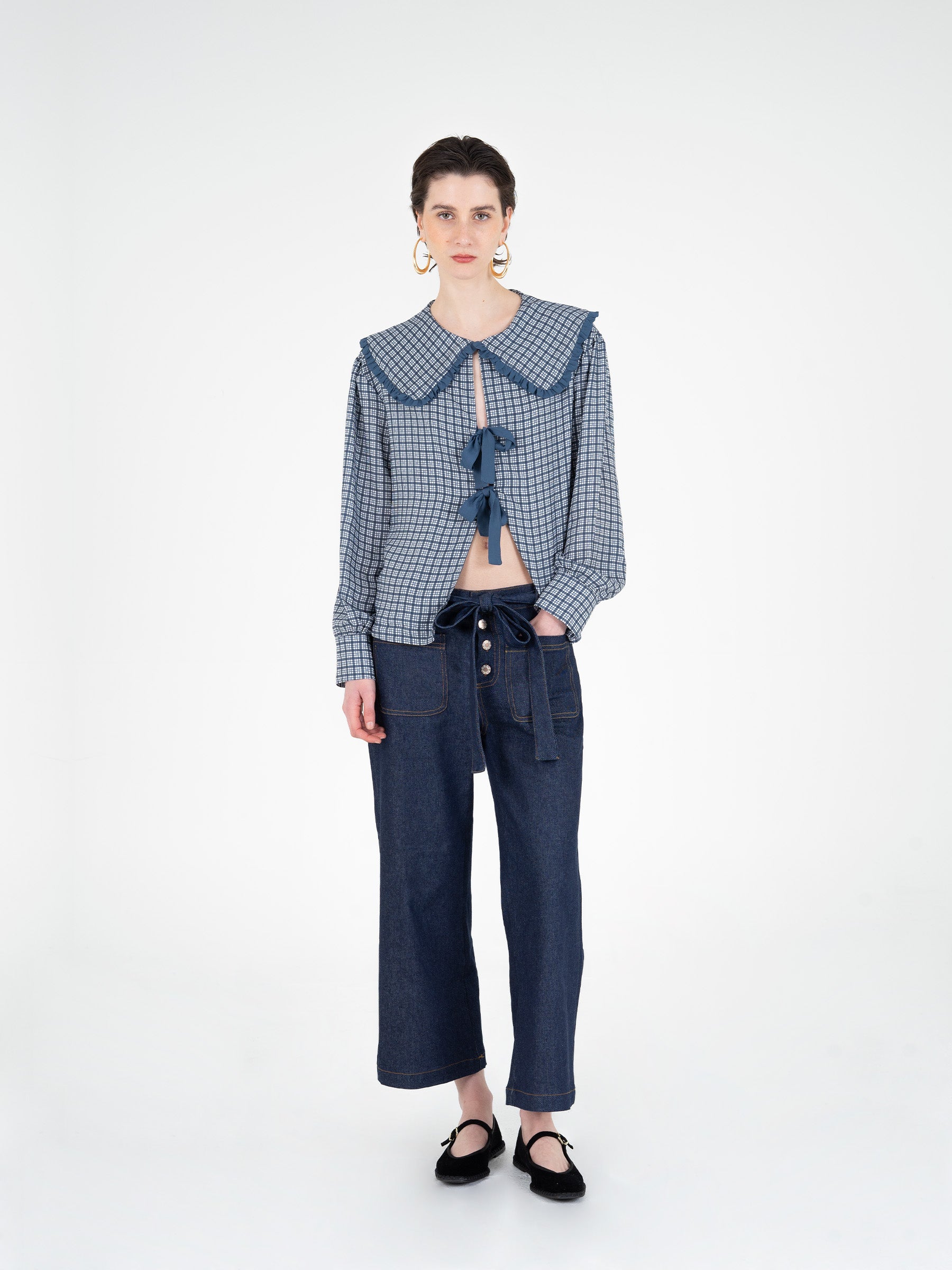 Mystic Tartan Print Blouse camisas y camisetas