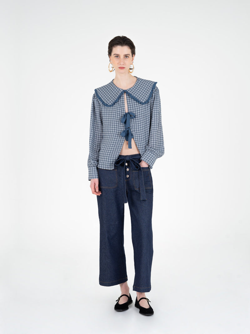 Mystic Tartan Print Blouse camisas y camisetas