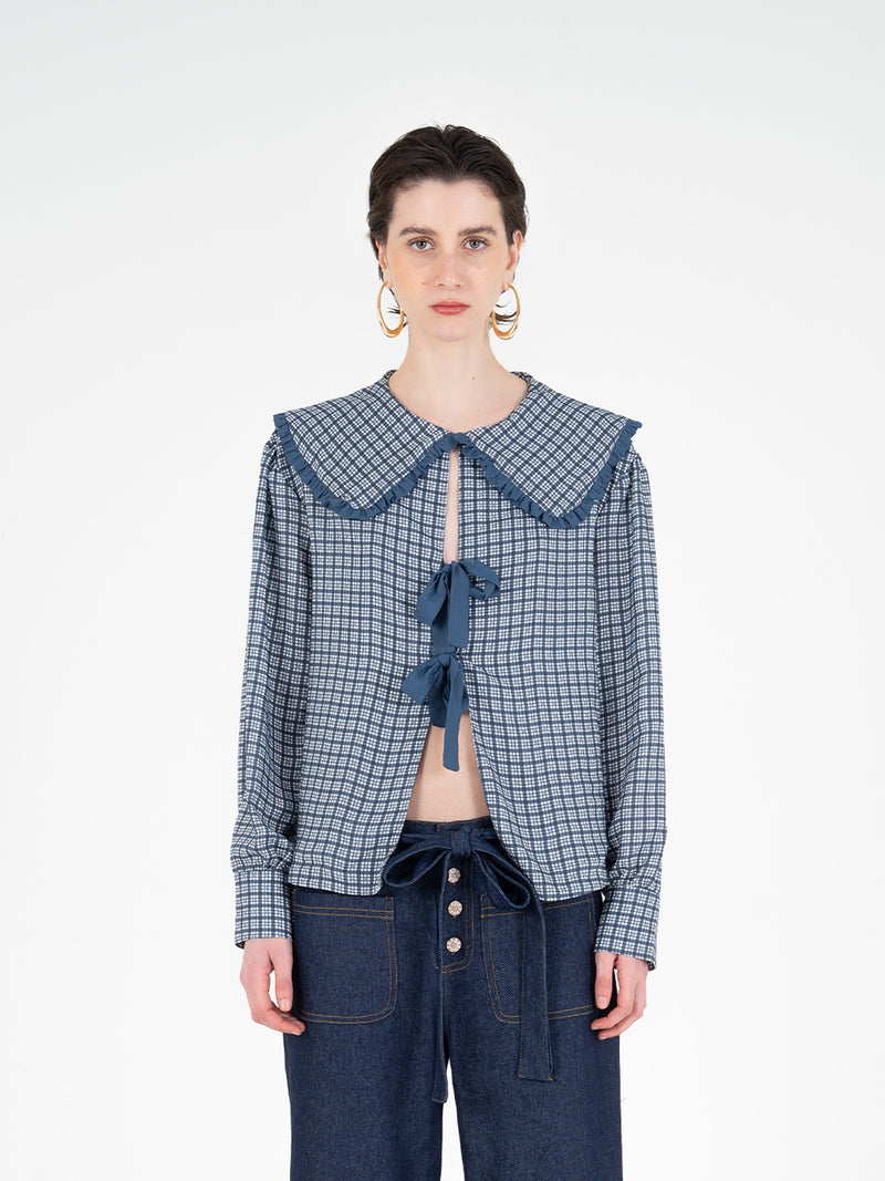 Mystic Tartan Print Blouse camisas y camisetas