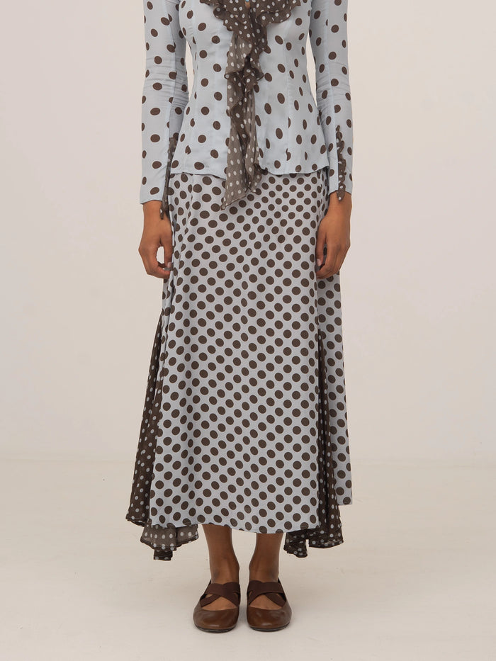 New Blue Polka Dot Skirt