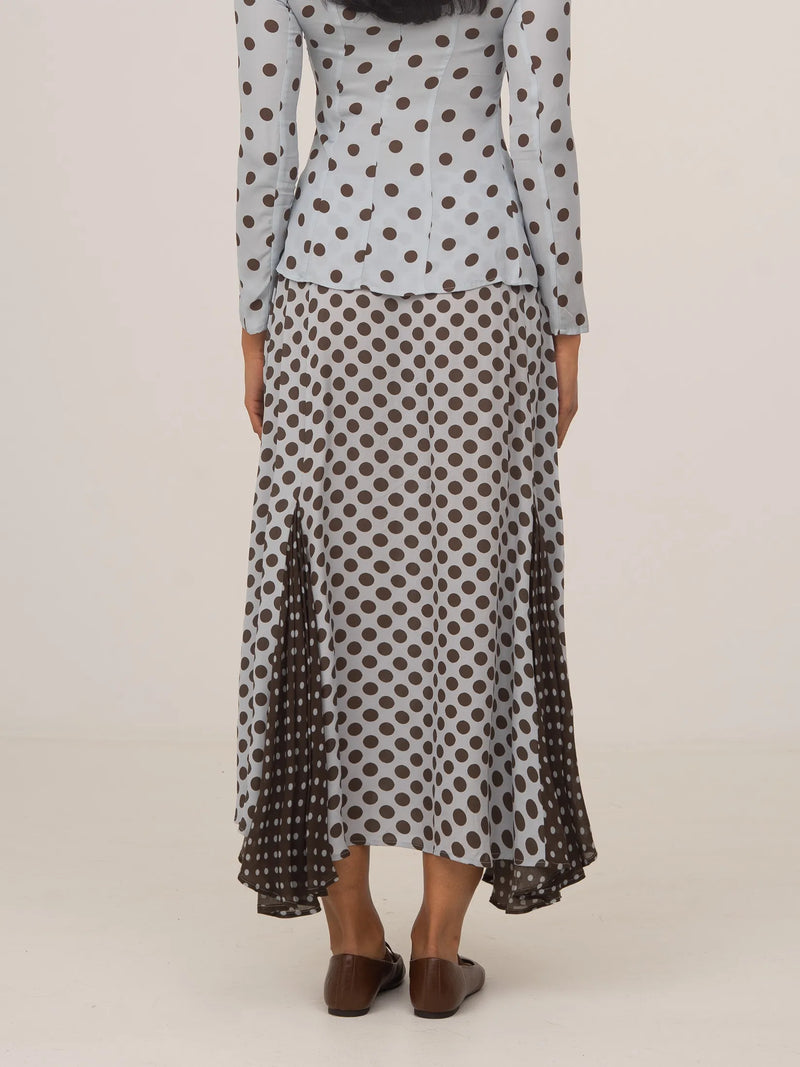 New Blue Polka Dot Skirt