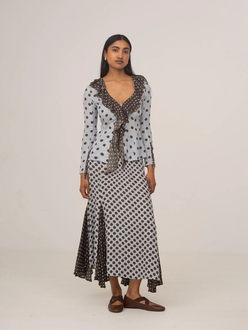 New Blue Polka Dot Skirt