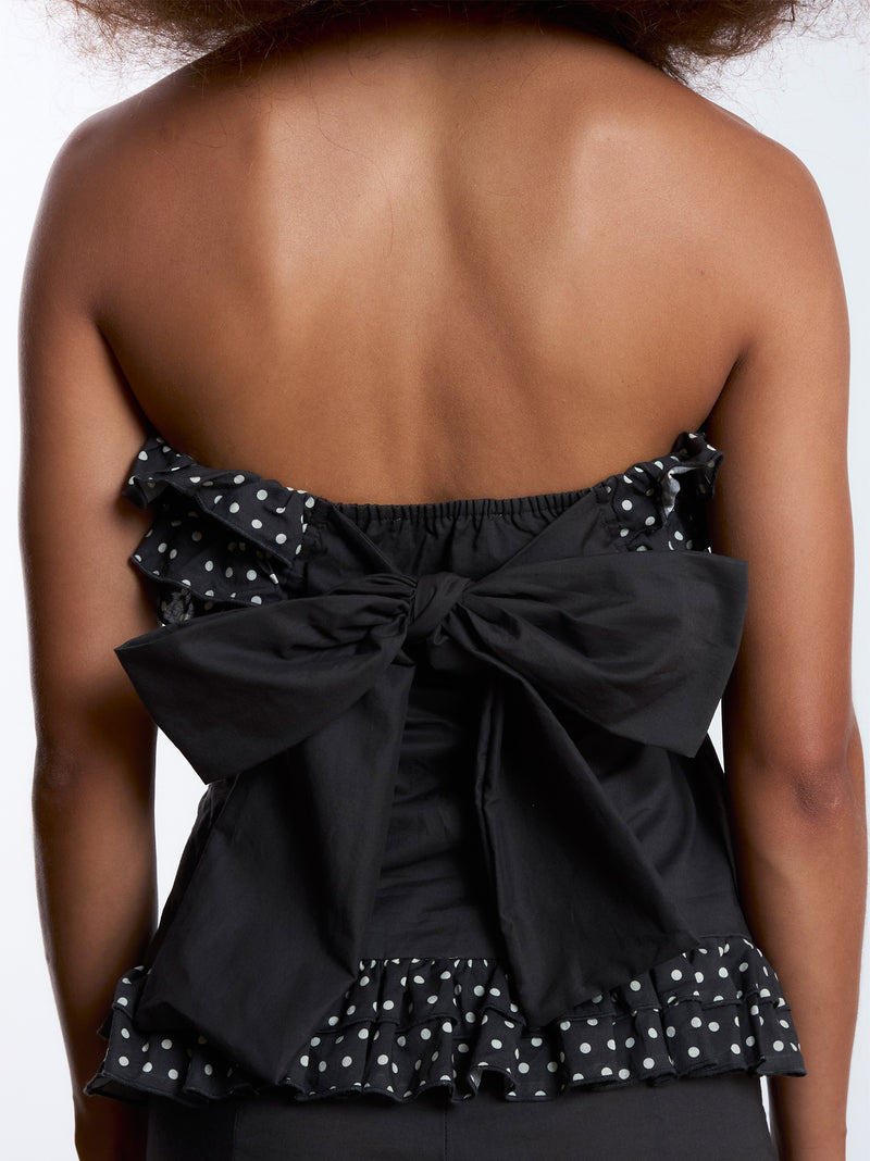 Night Noctis Brown Polka Dot Top top