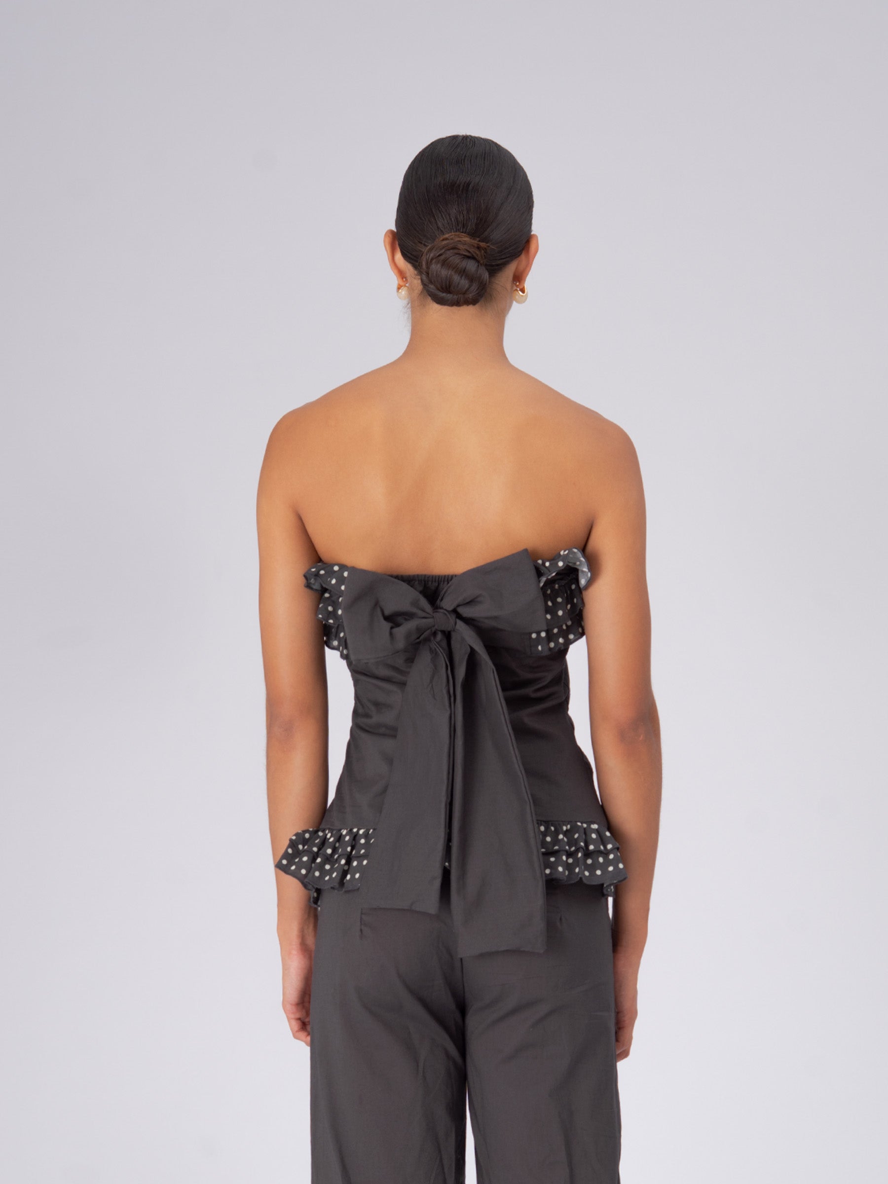 Night Noctis Brown Polka Dot Top top