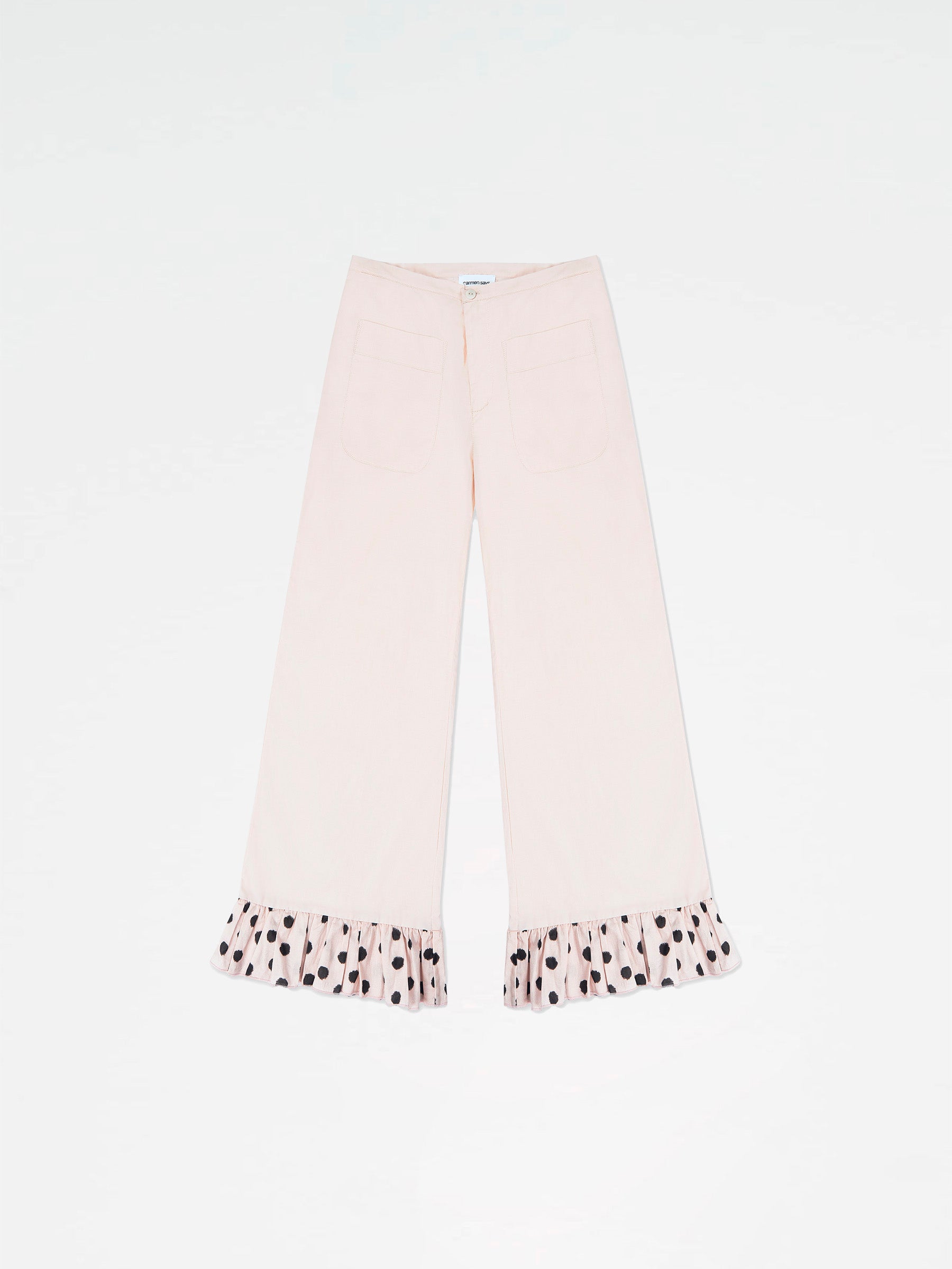Noctis Beige Polka Dot Print Pants pantalones