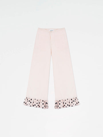 Noctis Beige Polka Dot Print Pants