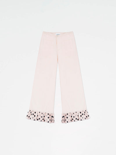 Noctis Beige Polka Dot Print Pants