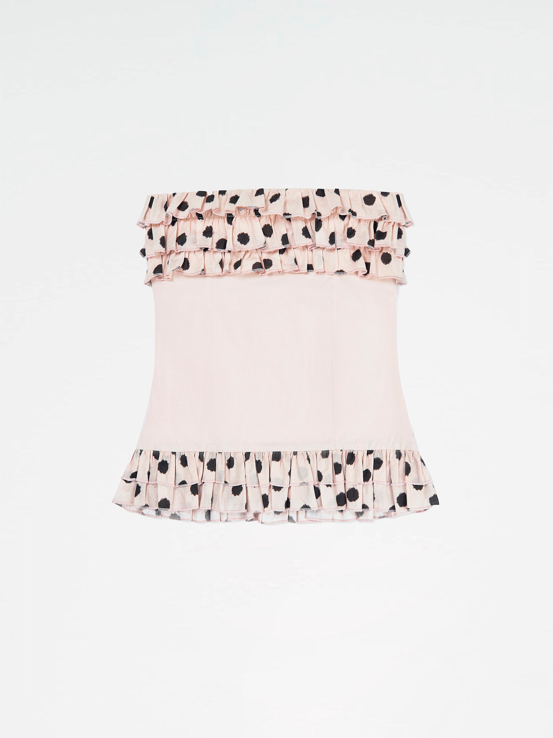 Noctis Beige Polka Dot Print Top camisas y camisetas