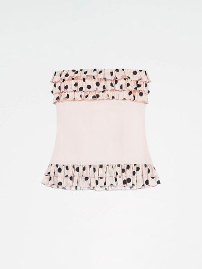 Noctis Beige Polka Dot Print Top