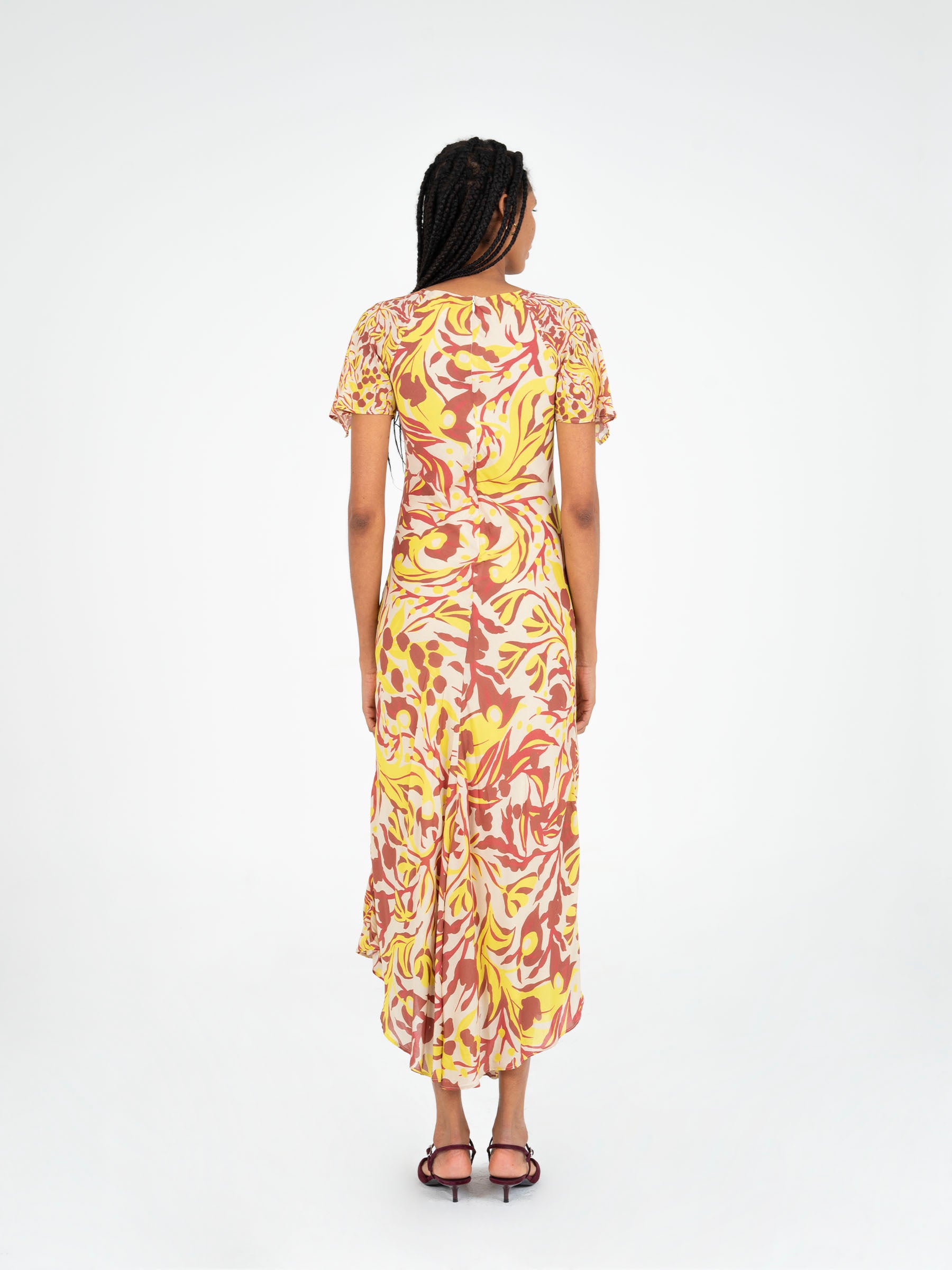orange multicolor dress Addison Triple Print Dress In Multicolor Extral Large