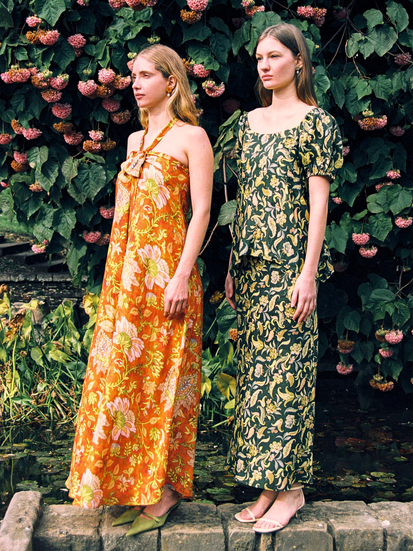 Oracle Orange Floral Print Dress vestidos