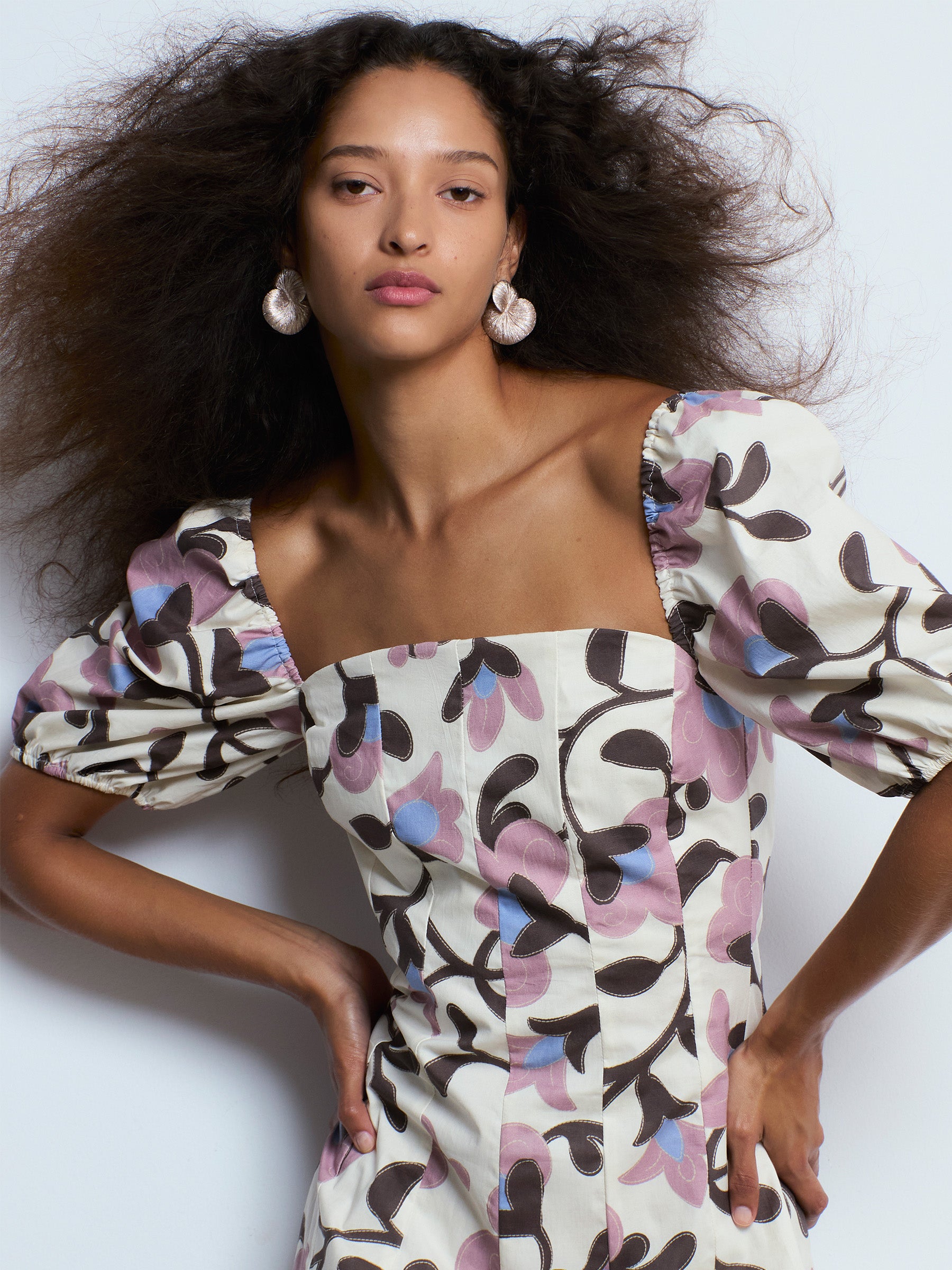 Orion Floral Maxi Dress with Puff Sleeves | Carmen Says