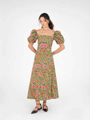 Orion Green Floral Print Dress