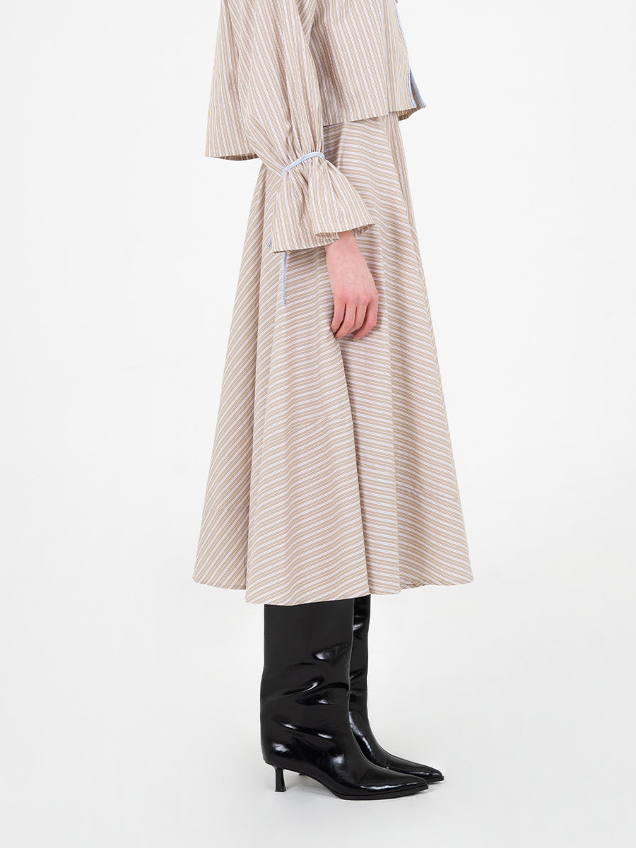 Overpass Beige Striped Skirt falda