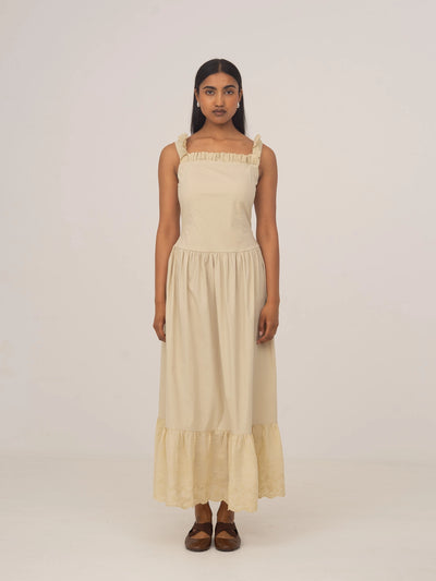 Parfum Cream Maxi Dress