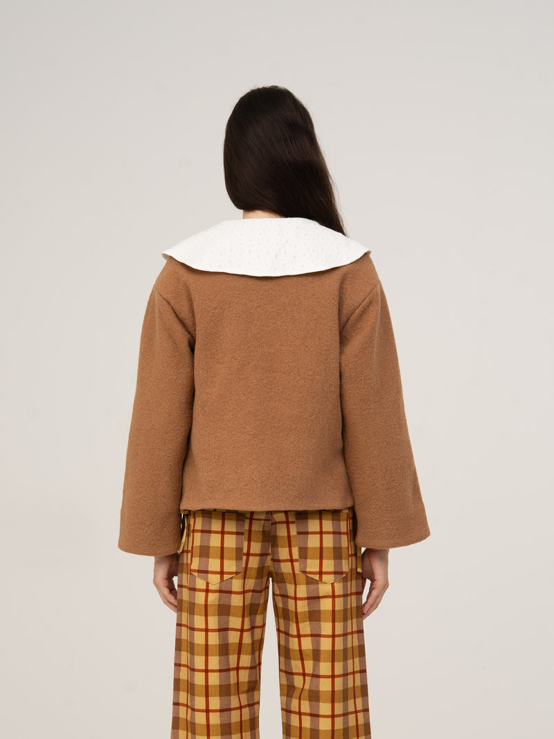 Parfum Babydoll Collar Brown Jacket chaqueta