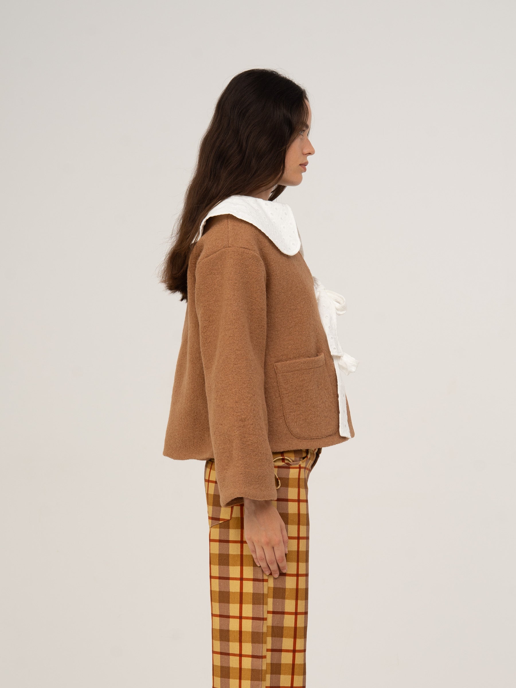 Parfum Babydoll Collar Brown Jacket chaqueta