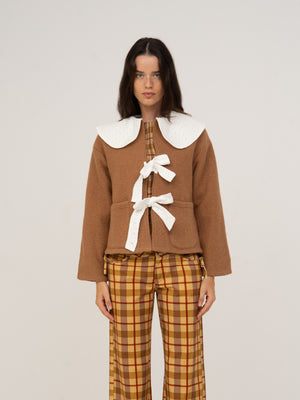 Parfum Babydoll Collar Brown Jacket