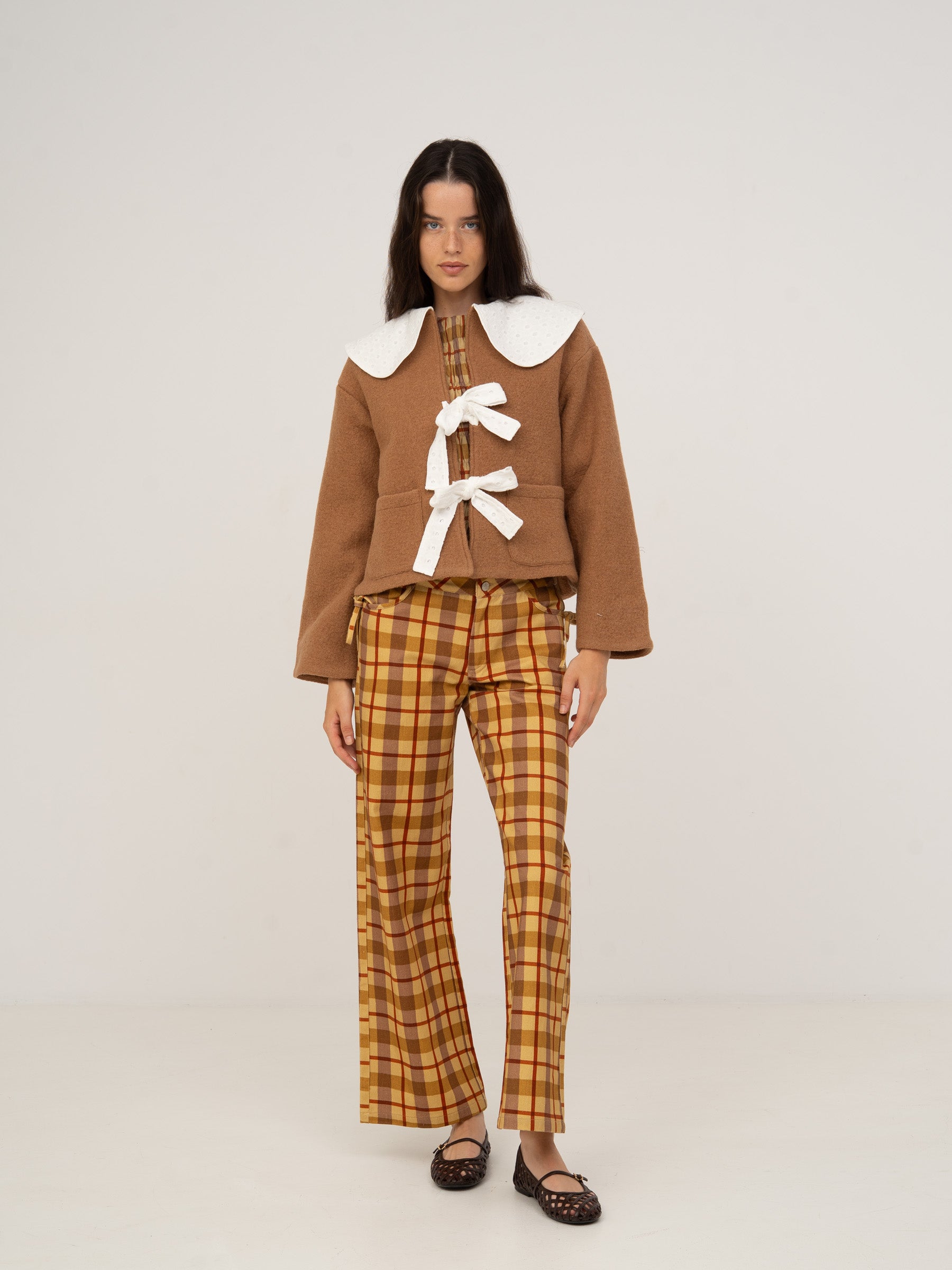 Parfum Babydoll Collar Brown Jacket chaqueta