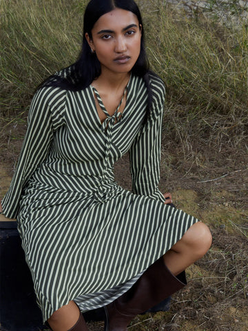 Pebble Midi Striped Dress | CARMEN SAYS Pebble Midi Striped Dress | CARMEN SAYS