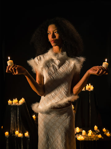 Plaid Balance Feather Top