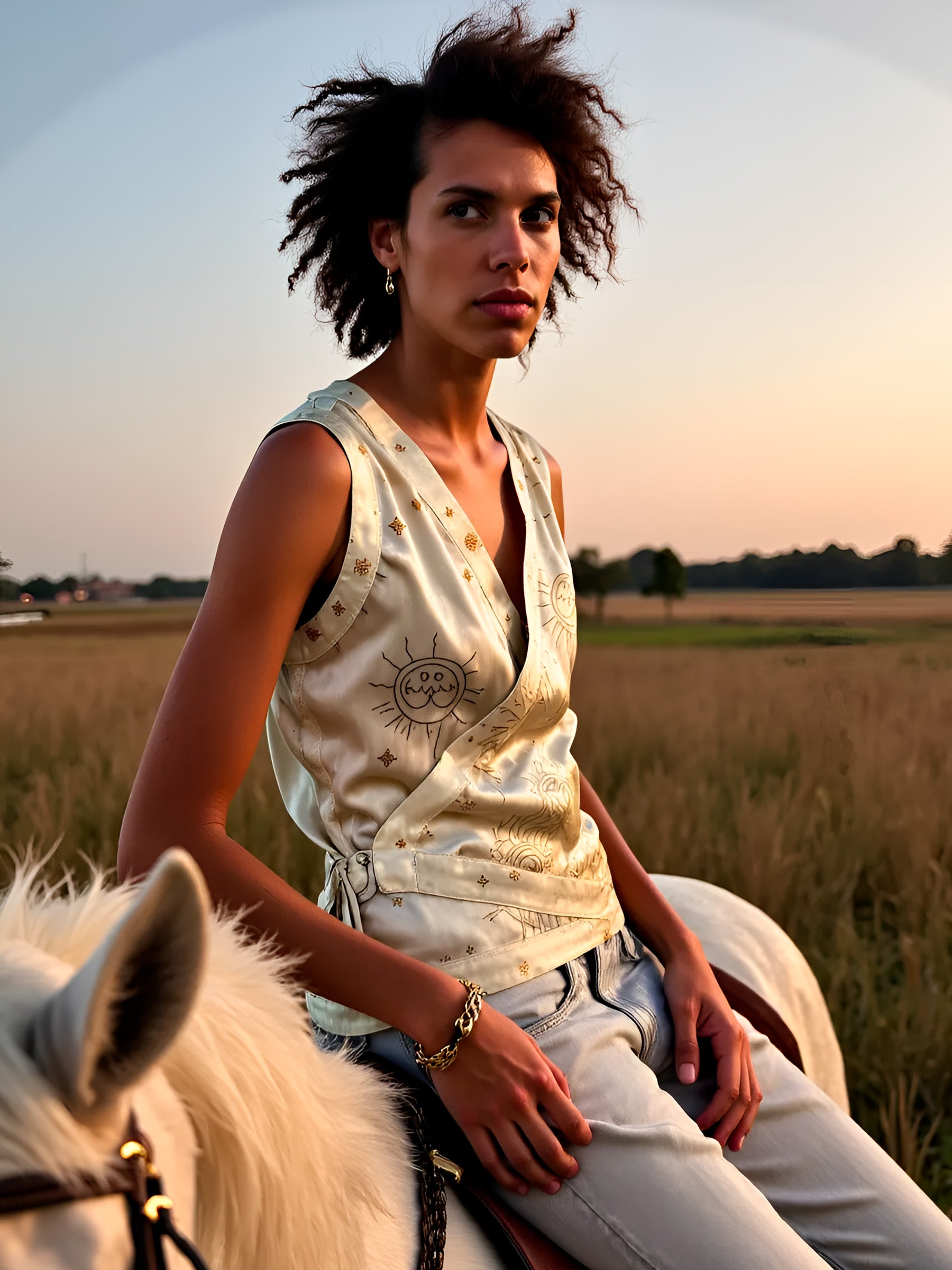 Priest Solar System-Printed Vest top