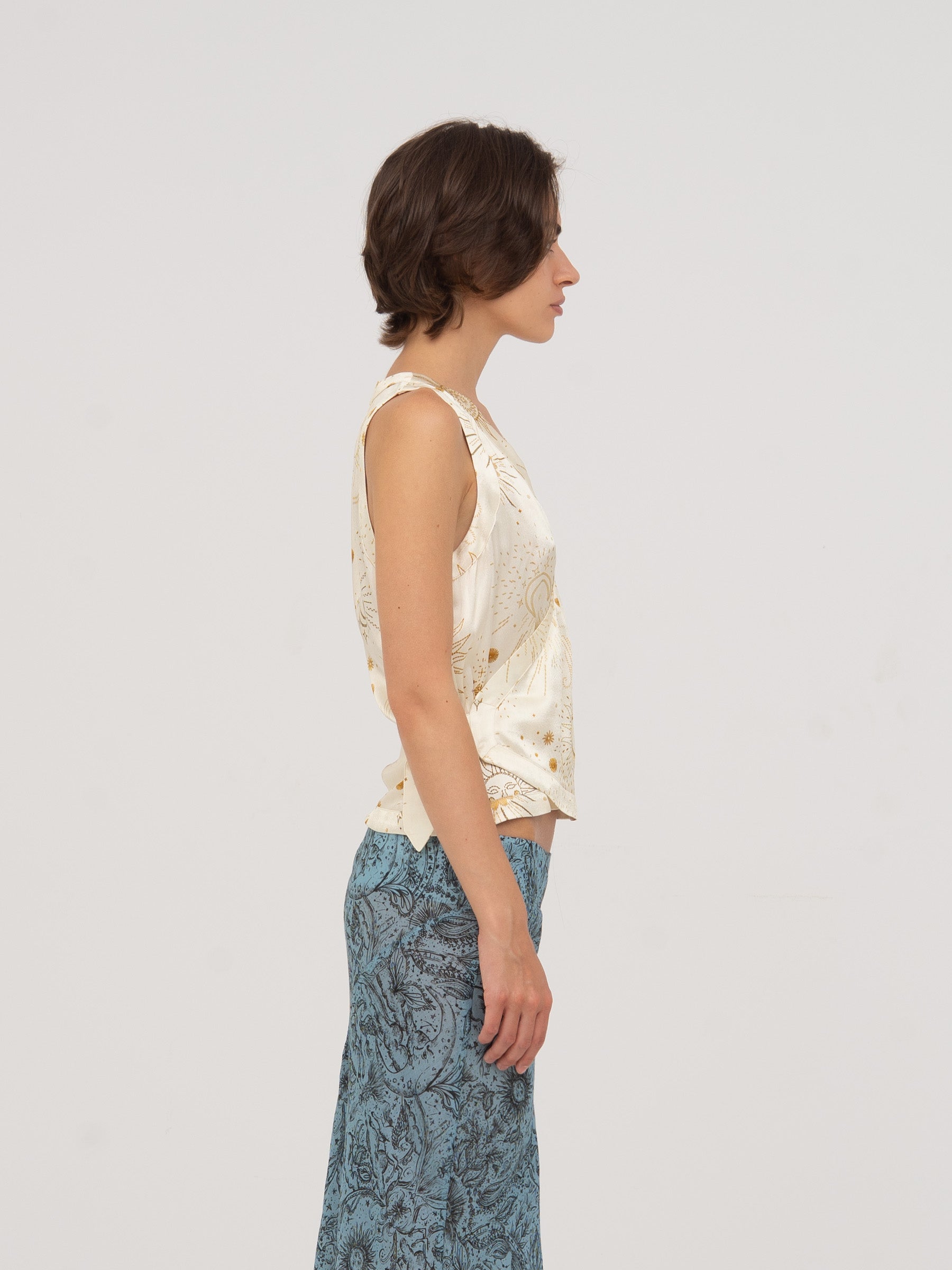 Priest Solar System-Printed Vest top