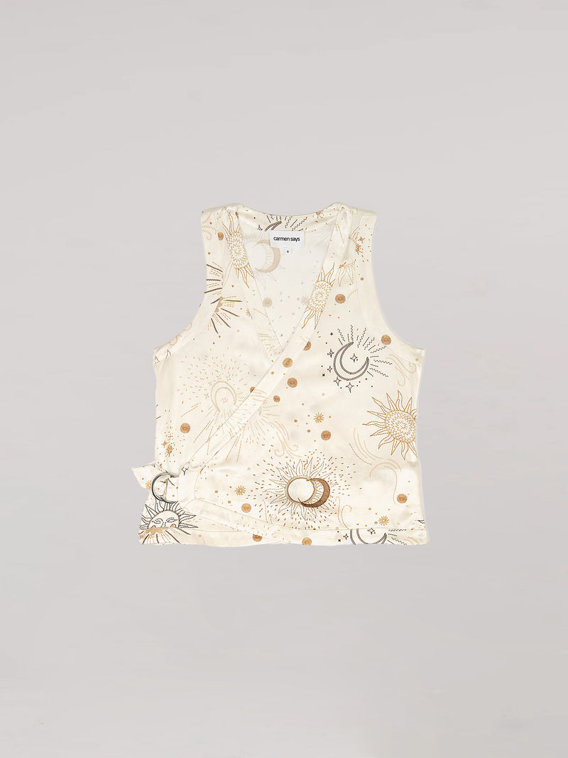 Priest Solar System-Printed Vest top