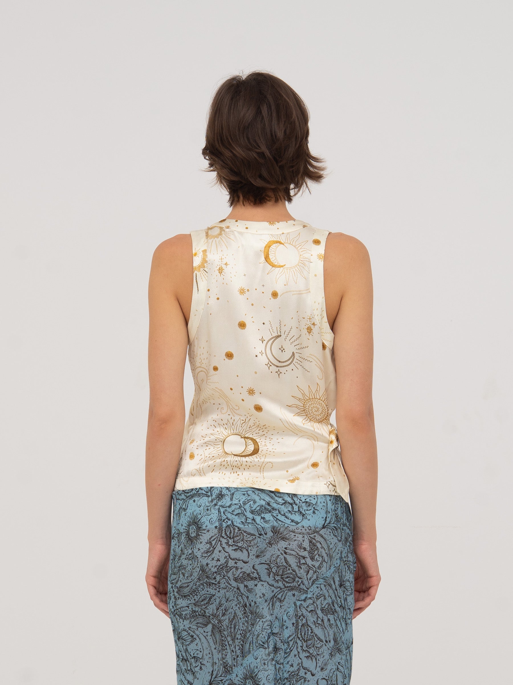 Priest Solar System-Printed Vest top