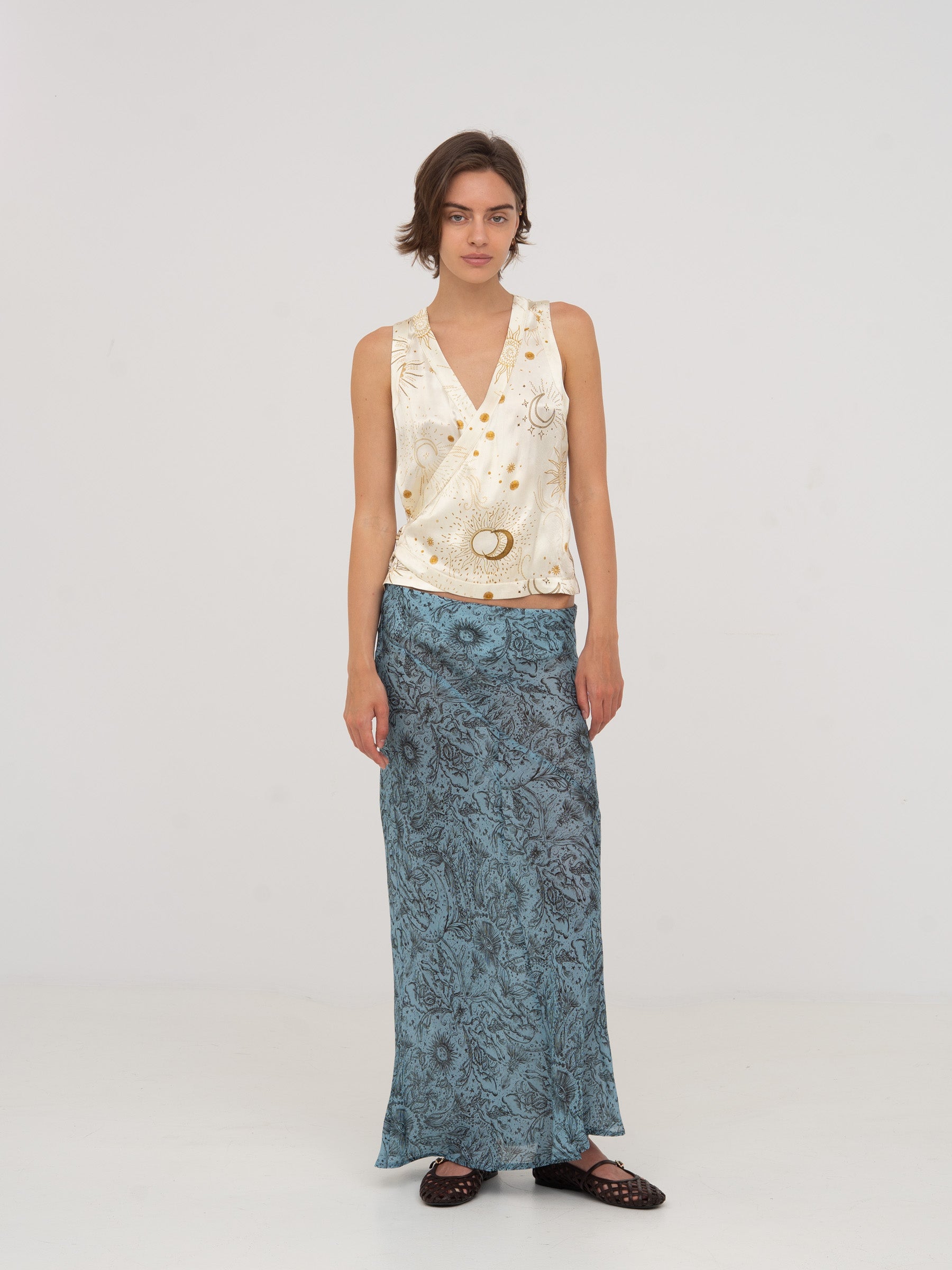 Priest Solar System-Printed Vest top