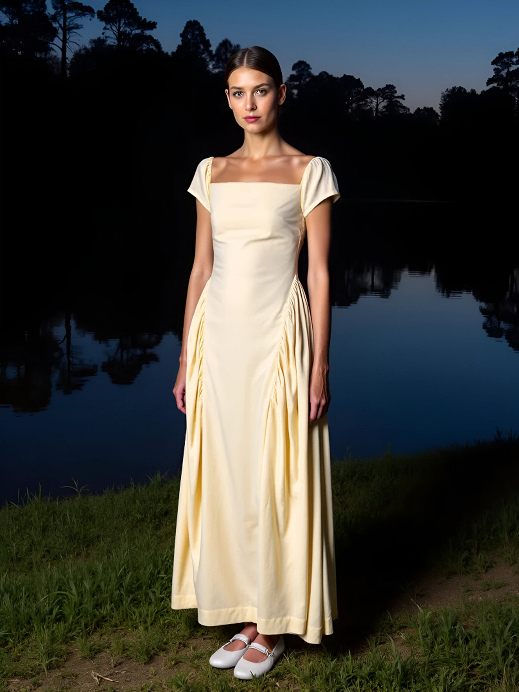 Priestess Beige Maxi Dress vestidos