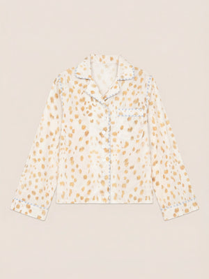 White Bambi Deer Print Pyjama Shirt