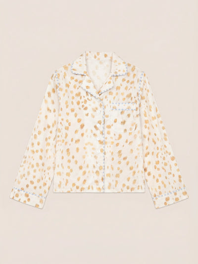 White Bambi Deer Print Pyjama Shirt