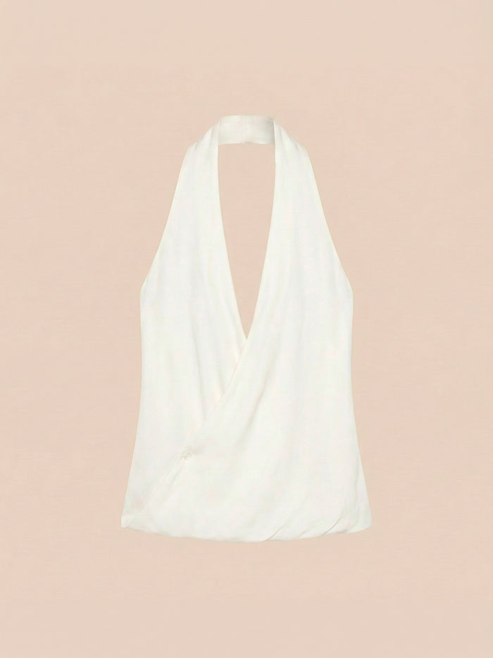 Solea White Wrap Top