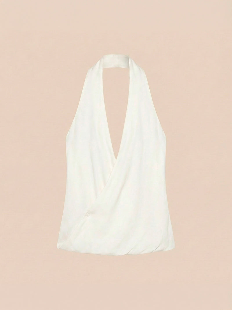 Solea White Wrap Top
