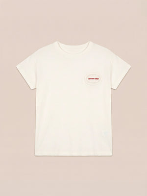 Carmen Patch Detail White T-Shirt