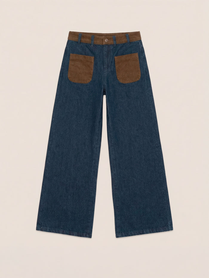 Backstreet Blue and Brown Denim Pants